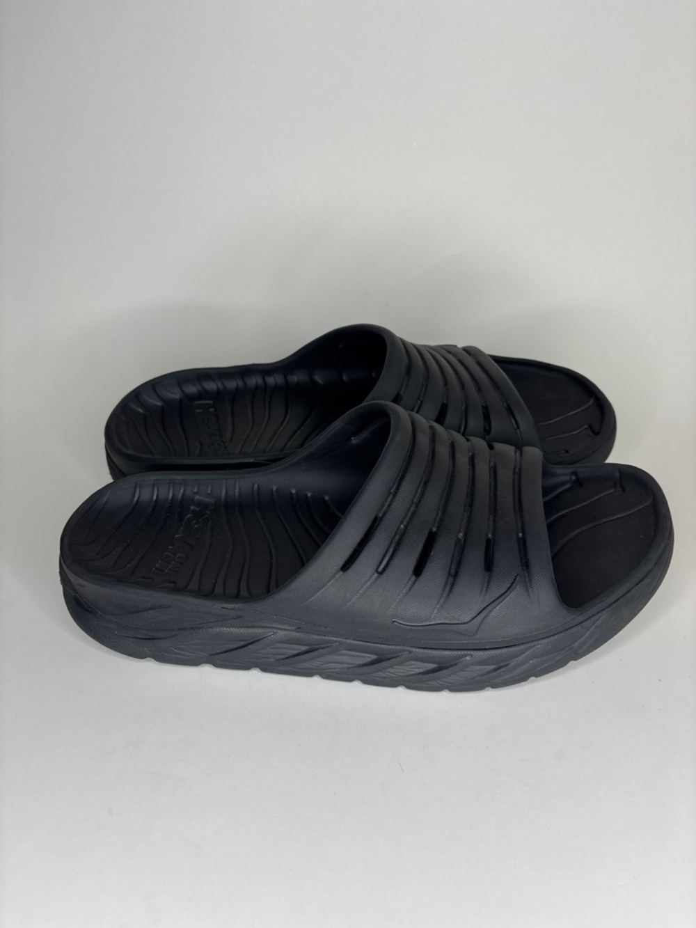Hoka One One Sandals Slides Men Size 12 Black Rubber Comfort Walking Hiking